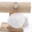 Creamy-White Fur Ball Pompon Keychain for Car Bag Key Rings - 1