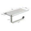 Stainless Steel Toilet Paper Holder with Phone Shelf - 3