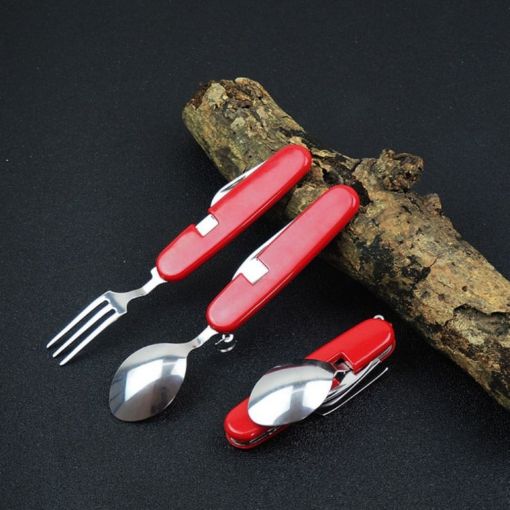 4 in 1 Stainless Steel Multifunctional Folding Cutlery Set - 1