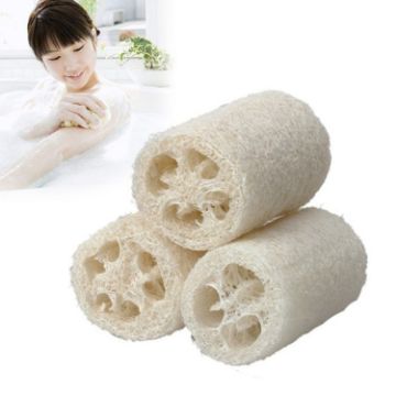 White Natural Loofah Bath & Body Sponge Scrubber - Large 12.5cm - 1