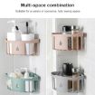 Triangle Plastic Kitchen Sink & Bathroom Wall Storage Rack (Light Gray) - 2