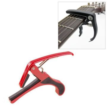 Red Plastic Guitar Capo for 6 String Acoustic Electric Guitars - 1
