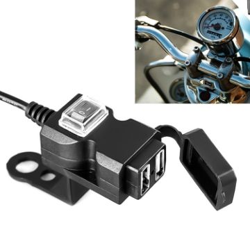 Waterproof 12V Dual USB Motorcycle Charger 5V 1A/2.1A Adapter - 1