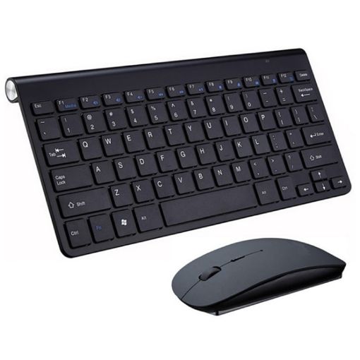 Mini Wireless Keyboard Mouse Set - Black for Notebook/Desktop - 1