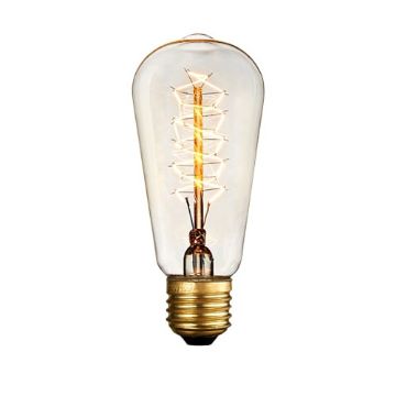 E27 40W Retro Edison Filament Bulb, AC 220V (ST64 Spiral) - 1