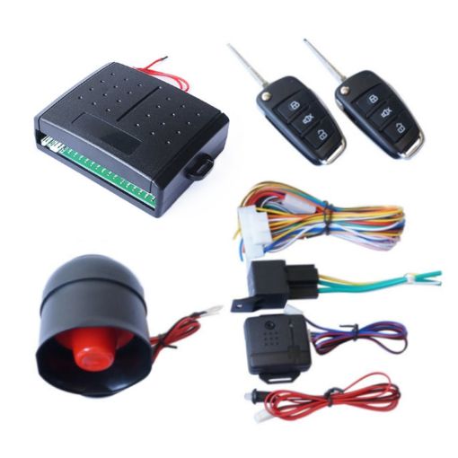 Universal Sound & Light Car Alarm System - 2 Set, 12V, Remote Control - 1