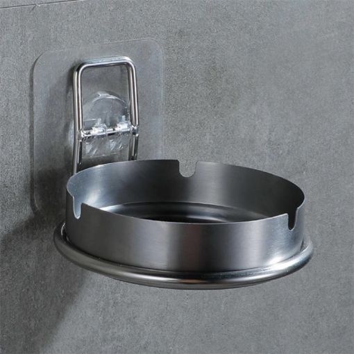 Stainless Steel Ashtray & Cigarette Rack for Hotel Bathroom - 1