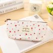 White Flower Floral Canvas Zipper Pencil Cases & Pen Bags - 1