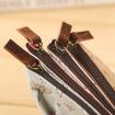 White Flower Floral Canvas Zipper Pencil Cases & Pen Bags - 4