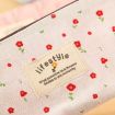 White Flower Floral Canvas Zipper Pencil Cases & Pen Bags - 5