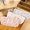 Floral Canvas Zipper Pencil Case - Coffee Flower Design - 2