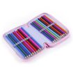 Square Two-Layer Pink 35-Hole Colorful Sketch Stationery Bag - 5
