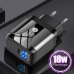 18W PD + QC 3.0 Fast Charger with LED Indicator (EU Plug Black) - 3