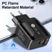18W PD + QC 3.0 Fast Charger with LED Indicator (EU Plug Black) - 5