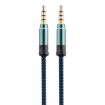 3m Blue 3.5mm Male-to-Male Gold AUX Cable for Car Stereo - 1
