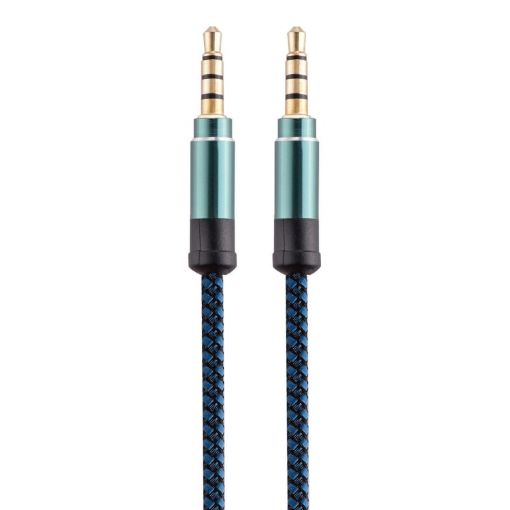 3m Blue 3.5mm Male-to-Male Gold AUX Cable for Car Stereo - 1
