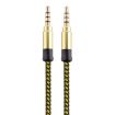 Yellow 3.5mm Male to Male AUX Audio Cable, 1.5m Gold-Plated Jack - 1