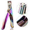 Colorful Titanium U-Shaped French Nail Cutter Stainless Steel Knife - 4
