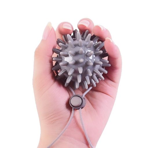 TPR Grip Ball Rehab Hemiplegia Stroke Massage, 5.5cm Gray Rope - 1