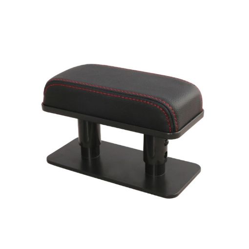 Universal Leather Car Armrest Box Pad (Black+Red Line) - 1