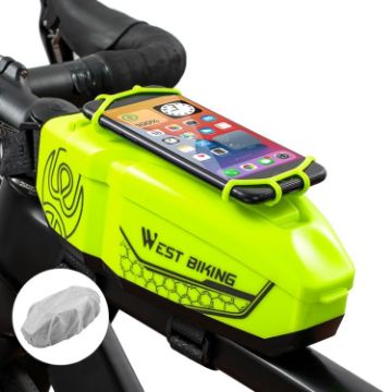 WEST BIKING Waterproof Yellow Green Bike Top Tube Bag - 1