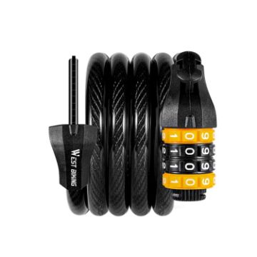 WEST BIKING YP0705061-0705062 Four-Digit Anti-Theft Bike Lock 1.2M - 1