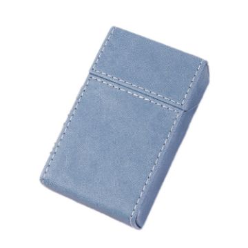 Light Blue PU Leather Portable Cigarette Case for Business - 1