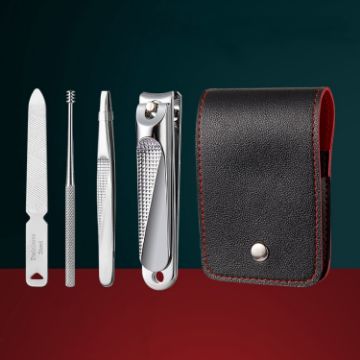 5pcs/Set Classic Silver Nail Scissors Portable Manicure Tool - 1