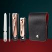 5pcs Nail Scissors Set, Portable Manicure Tools, Anti-splash Rose Gold - 1
