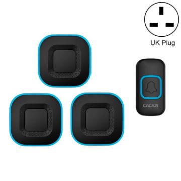 CACAZI V028F Wireless UK Plug Doorbell 1 for 3 (Black) - 1
