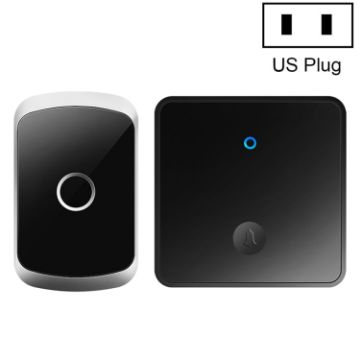 CACAZI FA50 Self-Generating Wireless Doorbell, US Plug (Black) - 1