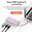 Blueendless Type-C Docking Station: 4K60Hz USB3.0 Splitter, 6-in-1 Gray - 6