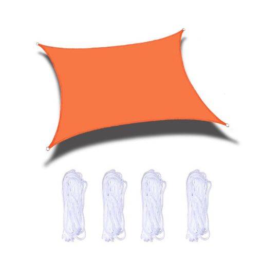 Orange Outdoor Sunshade Sail Canopy, 2m x 1.8m Waterproof Awning - 1