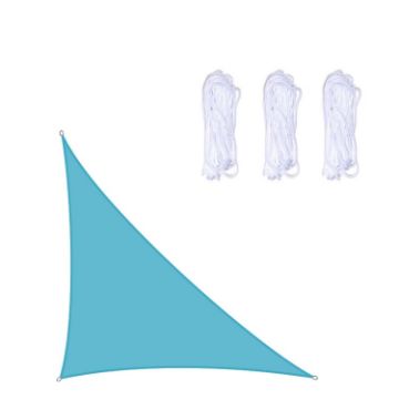 Lake Blue Triangle Outdoor Sunshade Sail Canopy, 3m x 4m x 5m - 1