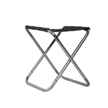 Portable Folding Camping Chair 7075 Aluminum, 24.5x22.5x27cm Silver Gray - 1