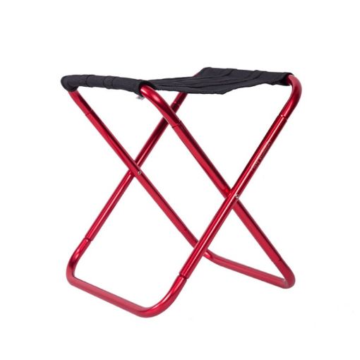 Portable Red Camping Chair - Folding 7075 Aluminum Stool, 24.5x22.5x27cm - 1