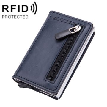 RFID Stainless Steel Credit Card and Business Card Holder (Blue) - 1