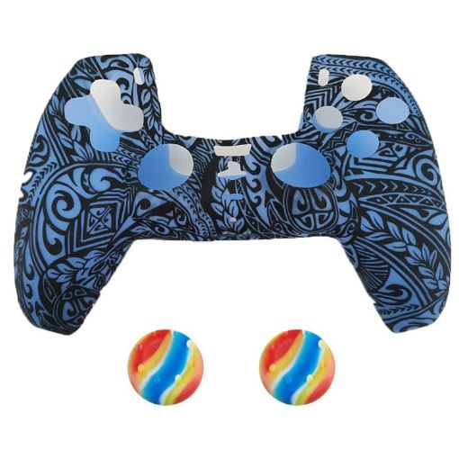 PS5 Gamepad Silicone Cover Set: 2 Covers & 10+ Thumb Grips - 1