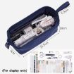 ANGOO Navy Large-Capacity Simple Boat Shape Pencil Case - 4