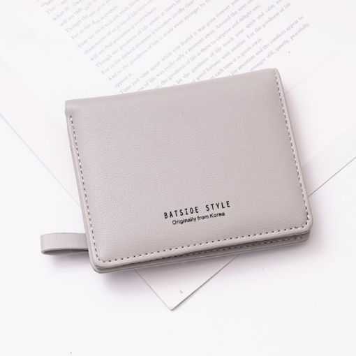 BATSIOE Gray Small Two-Fold Wallet for Ladies with Multi-Card Slots - 1