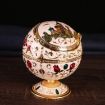 Silver Globe Ashtray with Lid - Holiday Gift & Table Decor - 3