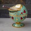 Bronze Wine Red Eagle Metal Globe Ashtray with Lid Holiday Gift - 4
