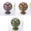 Dragon Ancient Copper Green Metal Globe Ashtray With Lid - 2