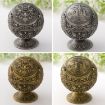 Tin Color Rose Retro Metal Spherical Ashtray with Lid Decor - 2