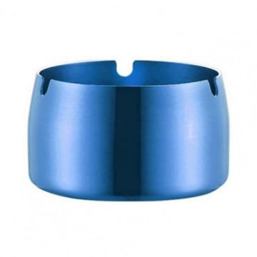 Large Blue Windproof & Drop-Proof Stainless Steel Ashtray - 1