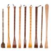 BQR01 Round Nature Color Long Handle Wooden Back Scratcher - 2