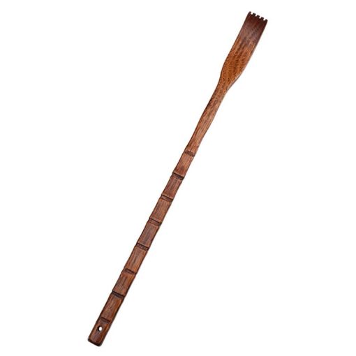 Wooden Back Scratcher BQR01, Bamboo Section, Long Handle, Red Style - 1