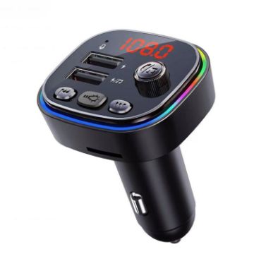 C20 USB Car Bluetooth MP3 Player with Colorful Lights - 1