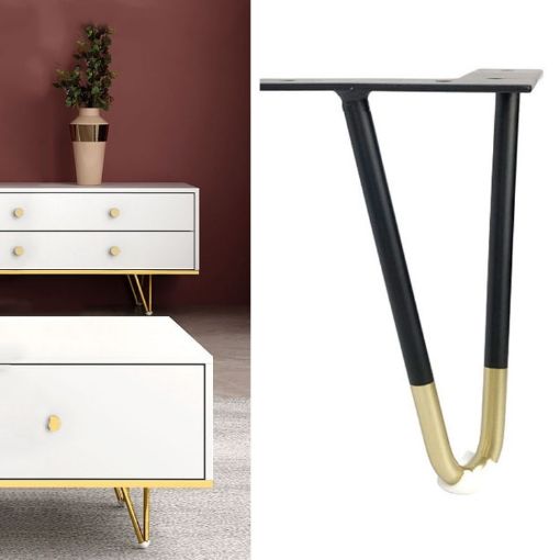 Black Gold 12cm LH-S0006 Metal Furniture Support Legs - 1