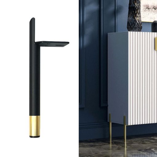 Cylindrical Metal Furniture Legs Black Gold, 15cm LH-D012-01 - 1